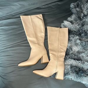 Neutral wide calf knee high boot